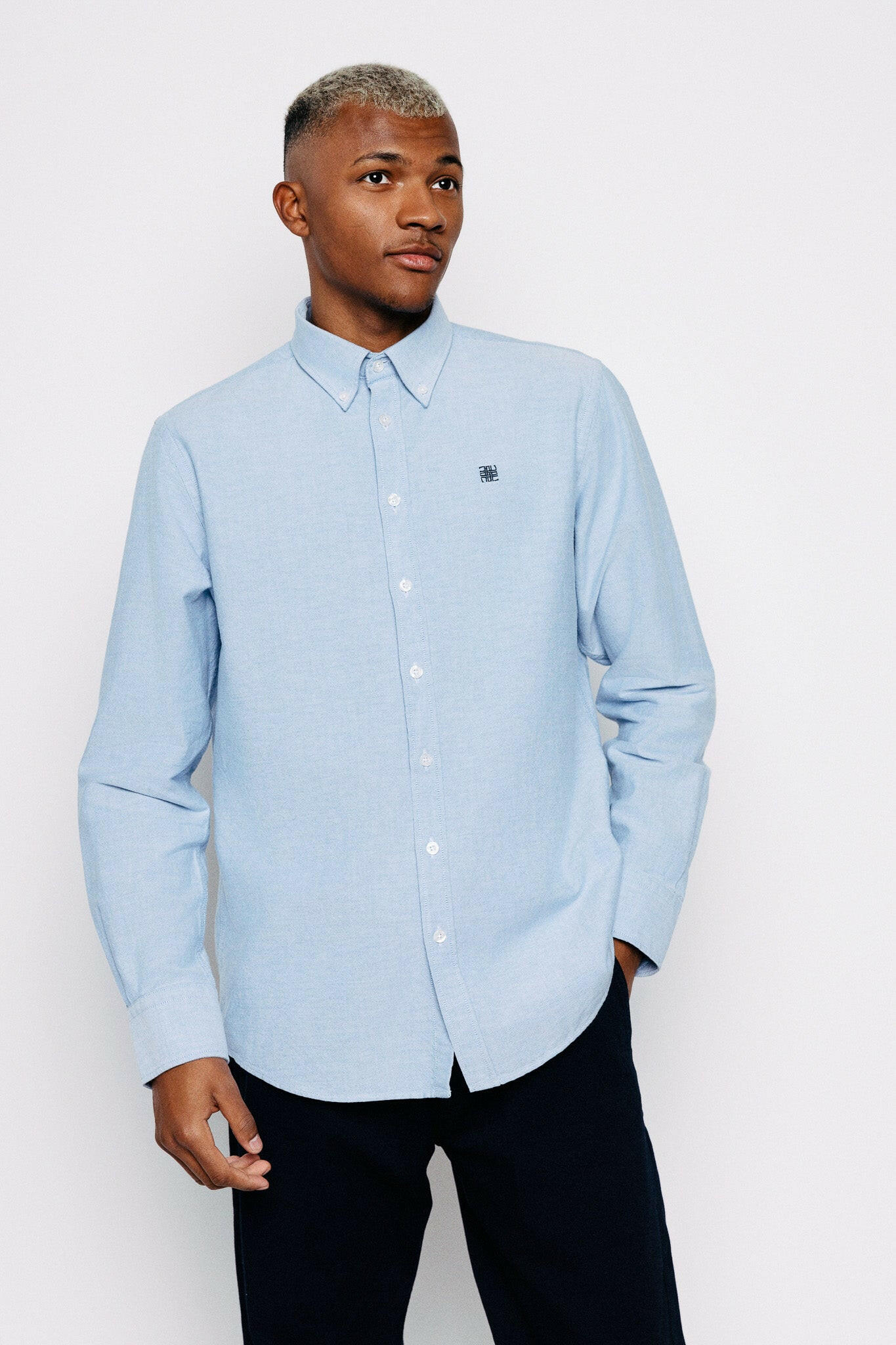 Módelmynd. Skyrta - Alex - Blue Oxford frá Thomsen Reykjavík