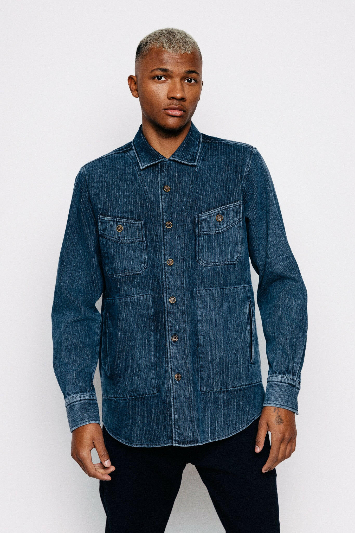 Módelmynd. Yfirskyrta - Baldur - Blue frá Thomsen Reykjavík