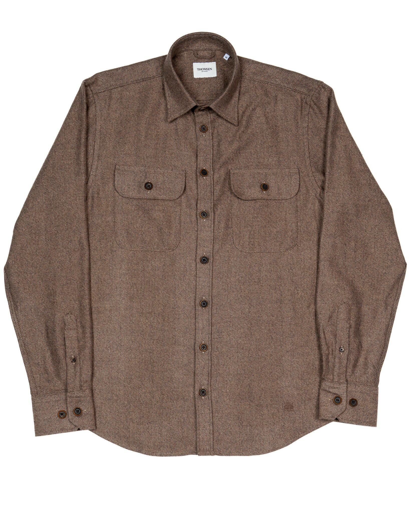 Skyrta - Emil - Brown Herringbone frá Thomsen Reykjavík