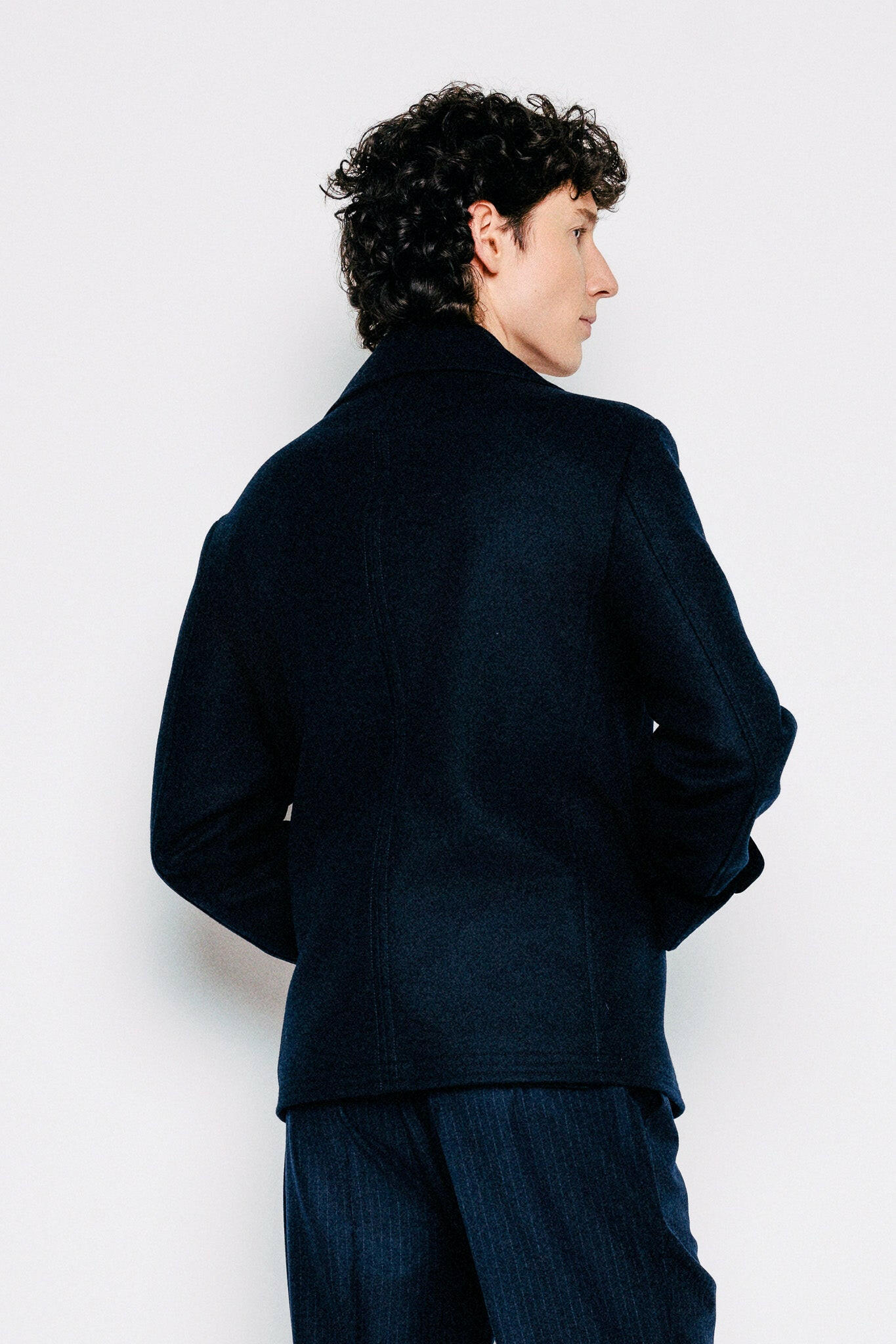 Aftan á sjóarajakka frá Thomsen Reykjavík.