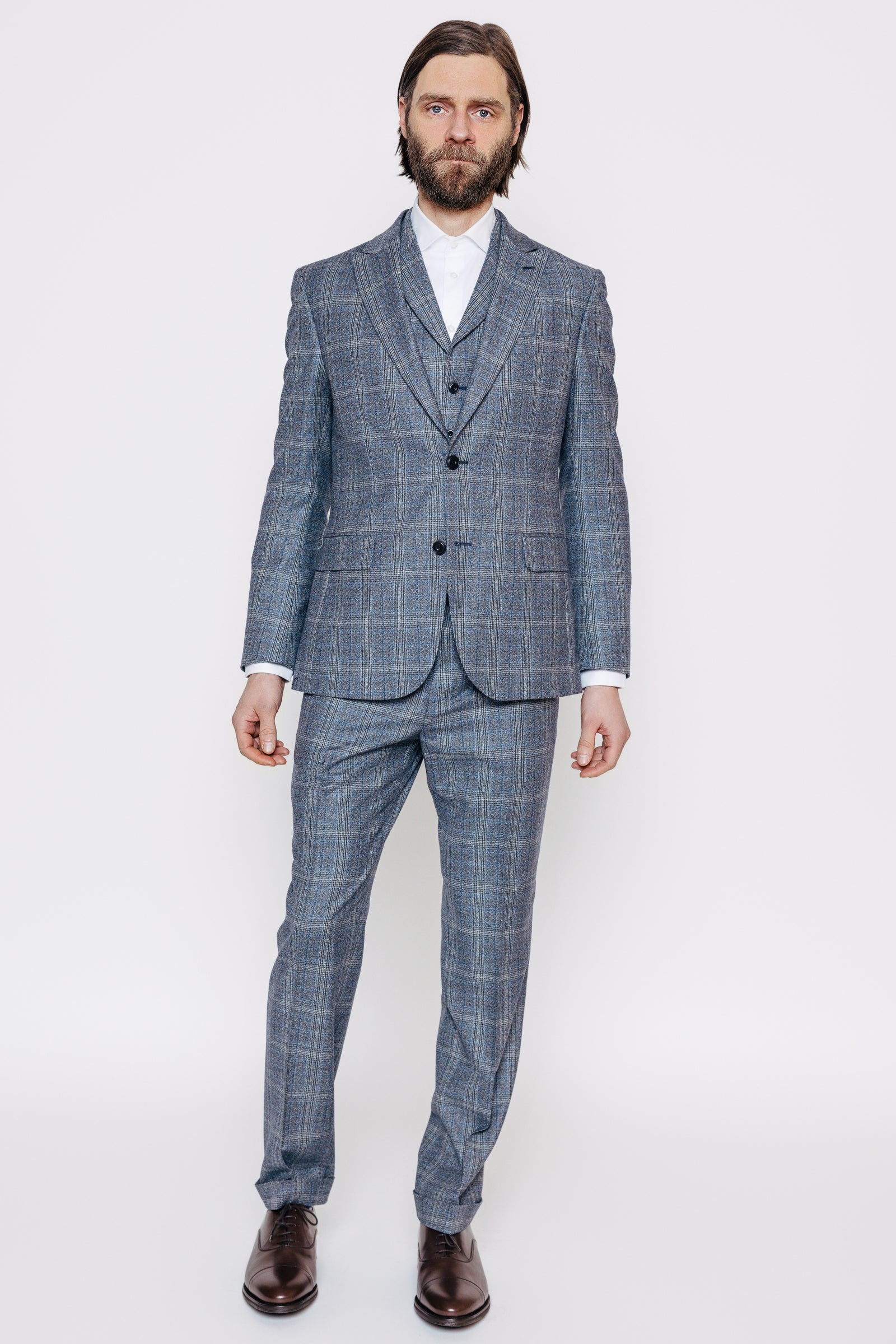 Jakki - Grímur - Navy Check frá Thomsen Reykjavík. Jakkaföt