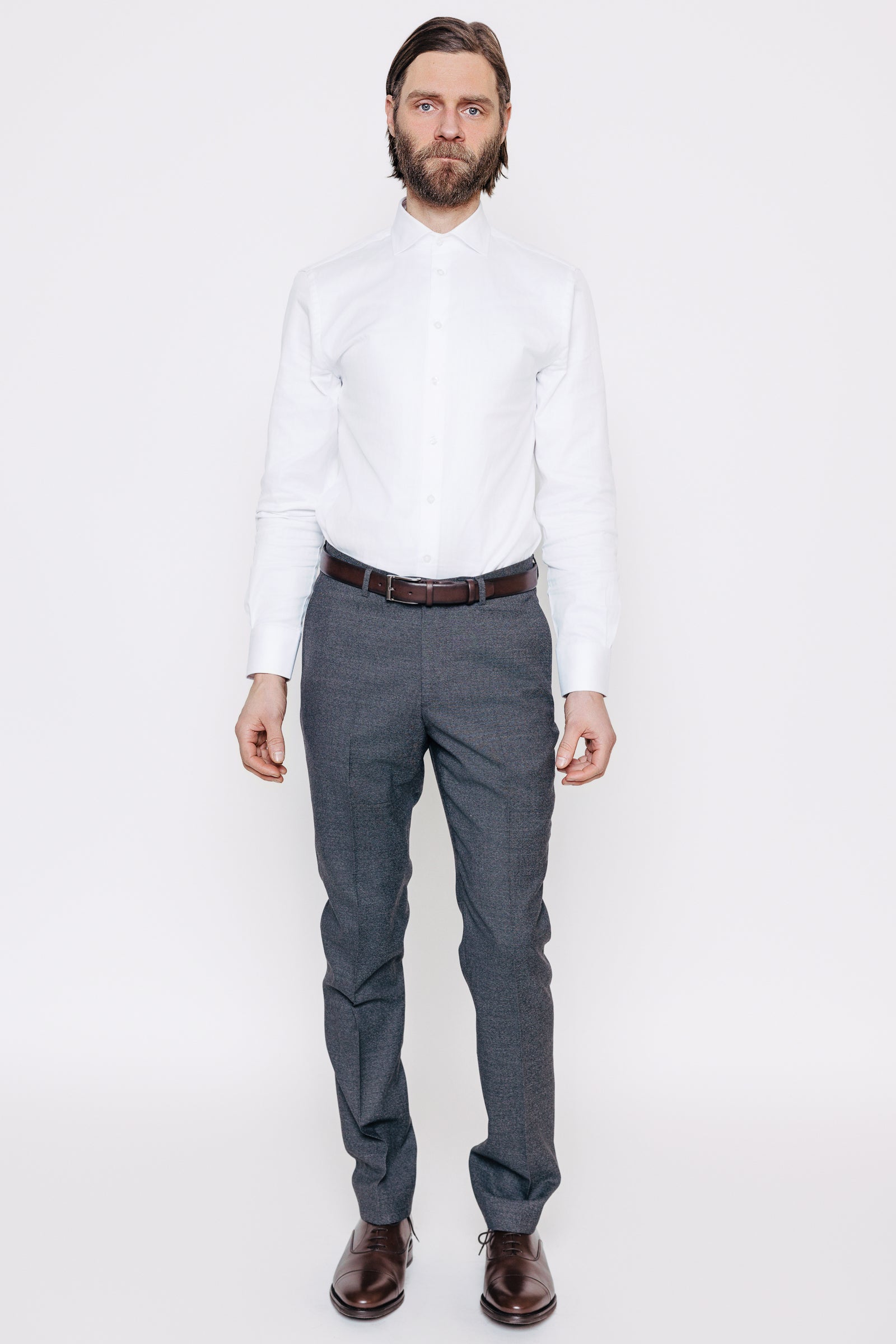 Módelmynd. Buxur - Jóhannes - Grey Structure frá Thomsen Reykjavík. Jakkaföt