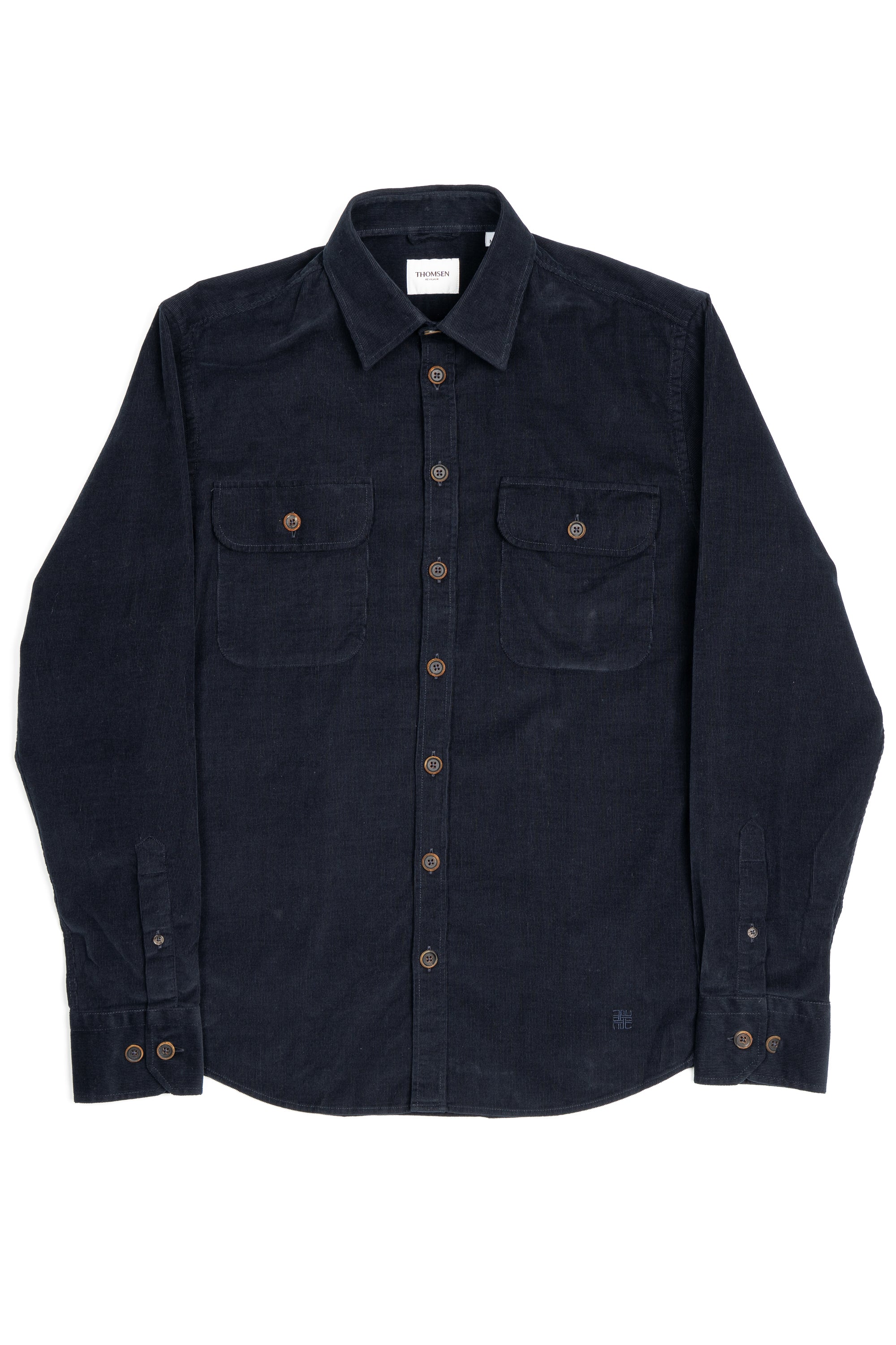 Skyrta - Emil - Navy Cord frá Thomsen Reykjavík