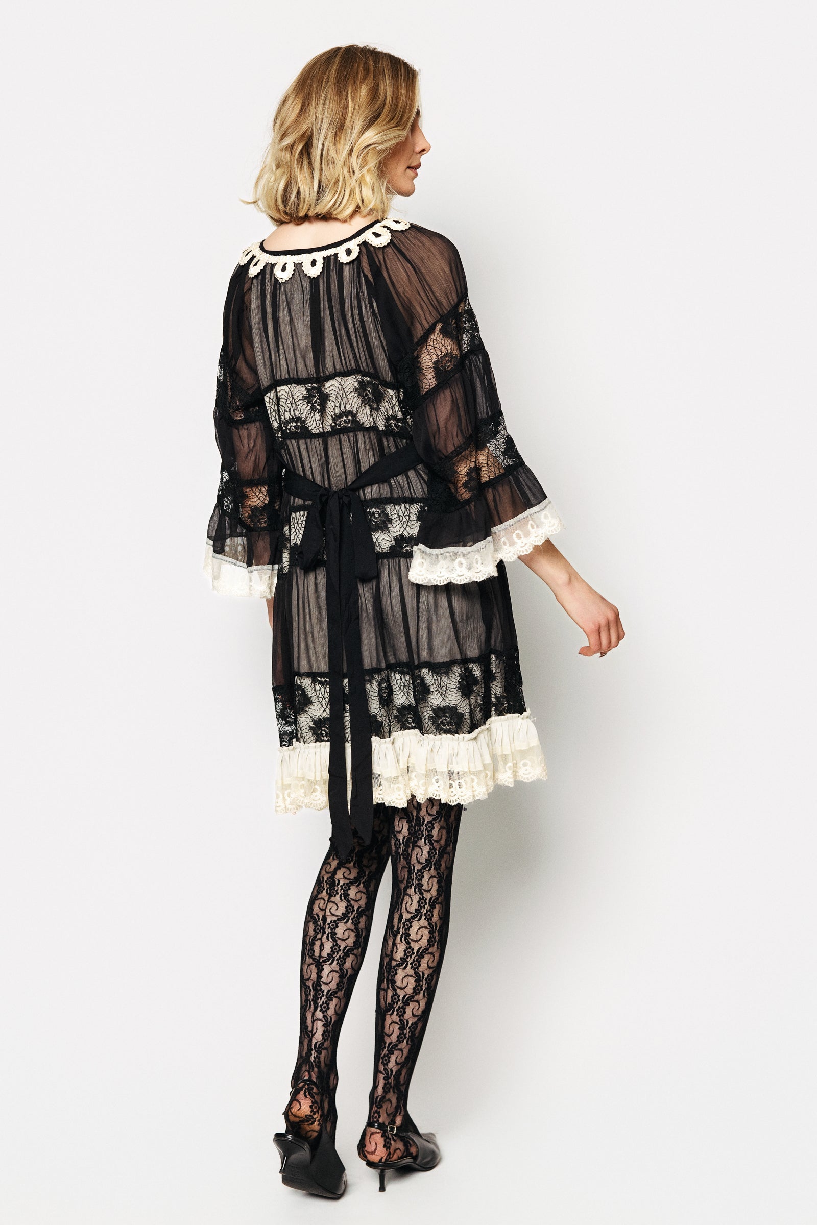 Kjóll - Mel - Black / Beige