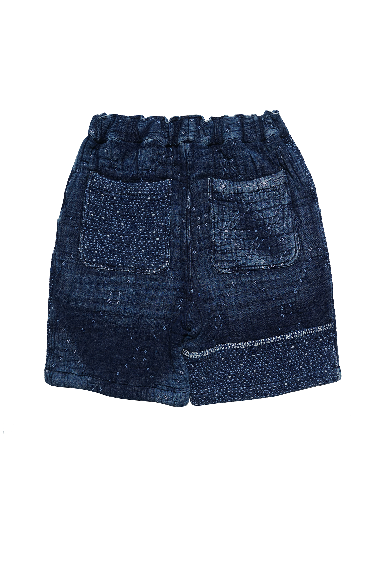 Stuttbuxur - Sashiko Patchwork - Indigo