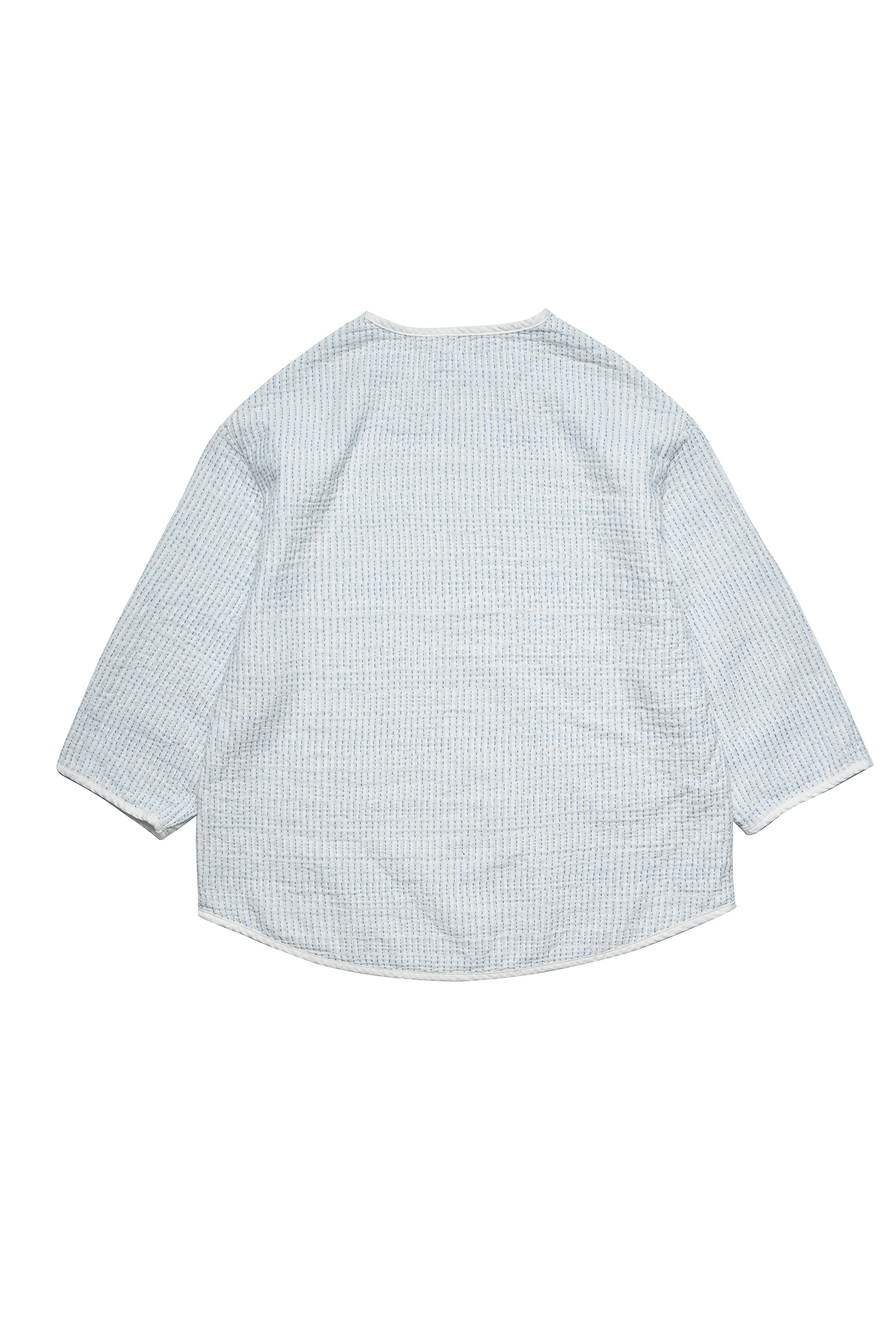 Stuttermabolur - Sashiko White/Blue