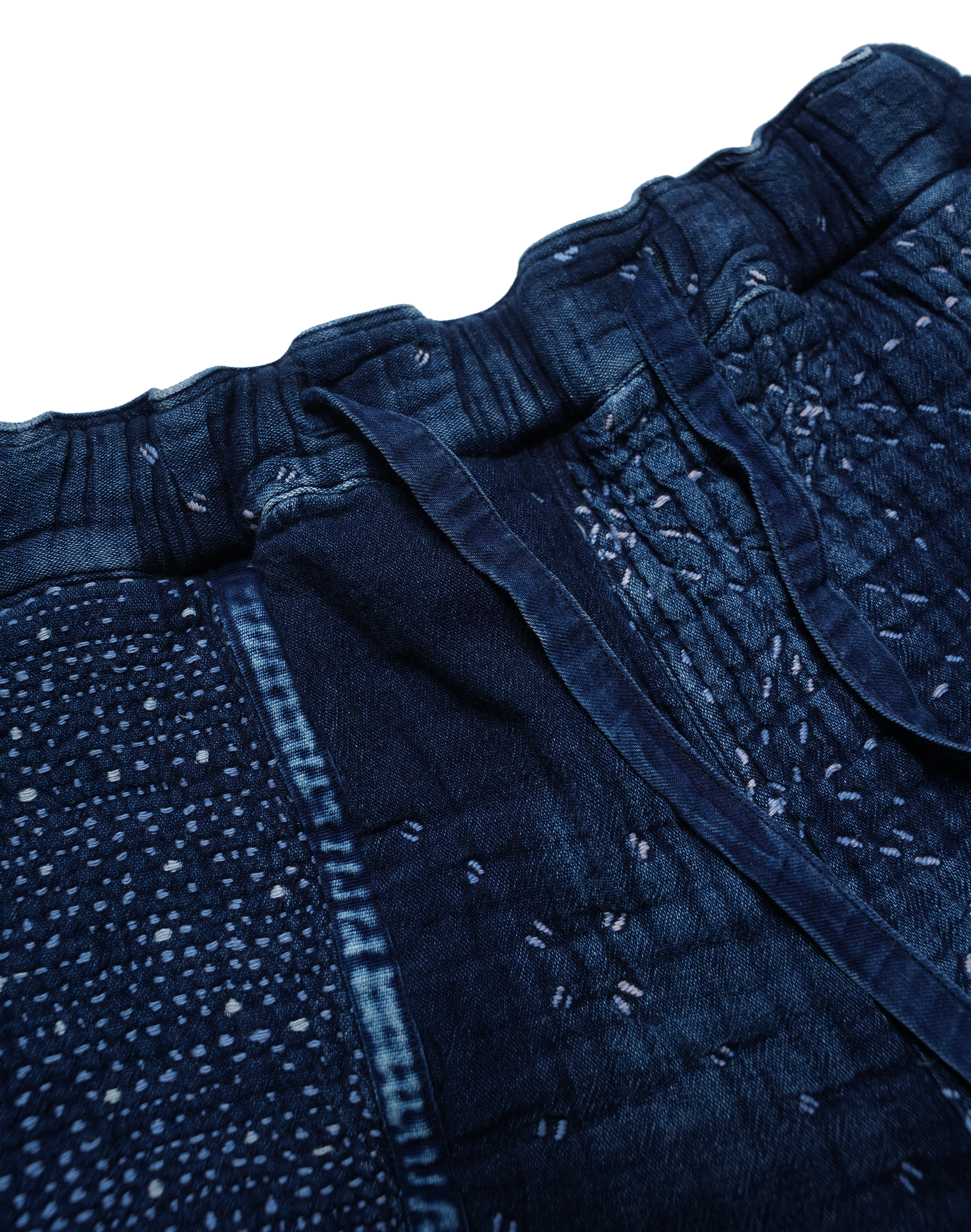 Stuttbuxur - Sashiko Patchwork - Indigo