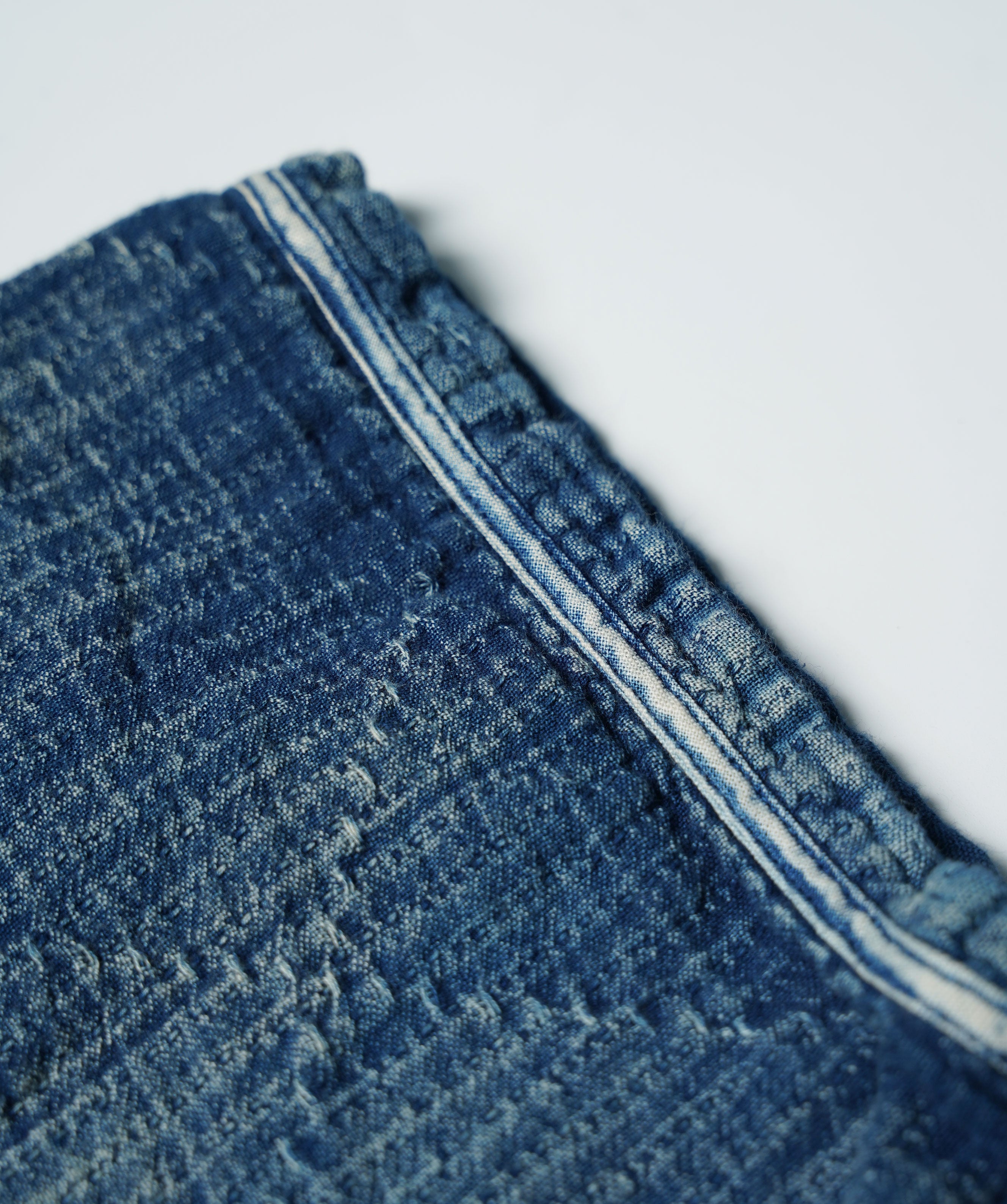 Stuttermabolur - Henley - Washed Indigo