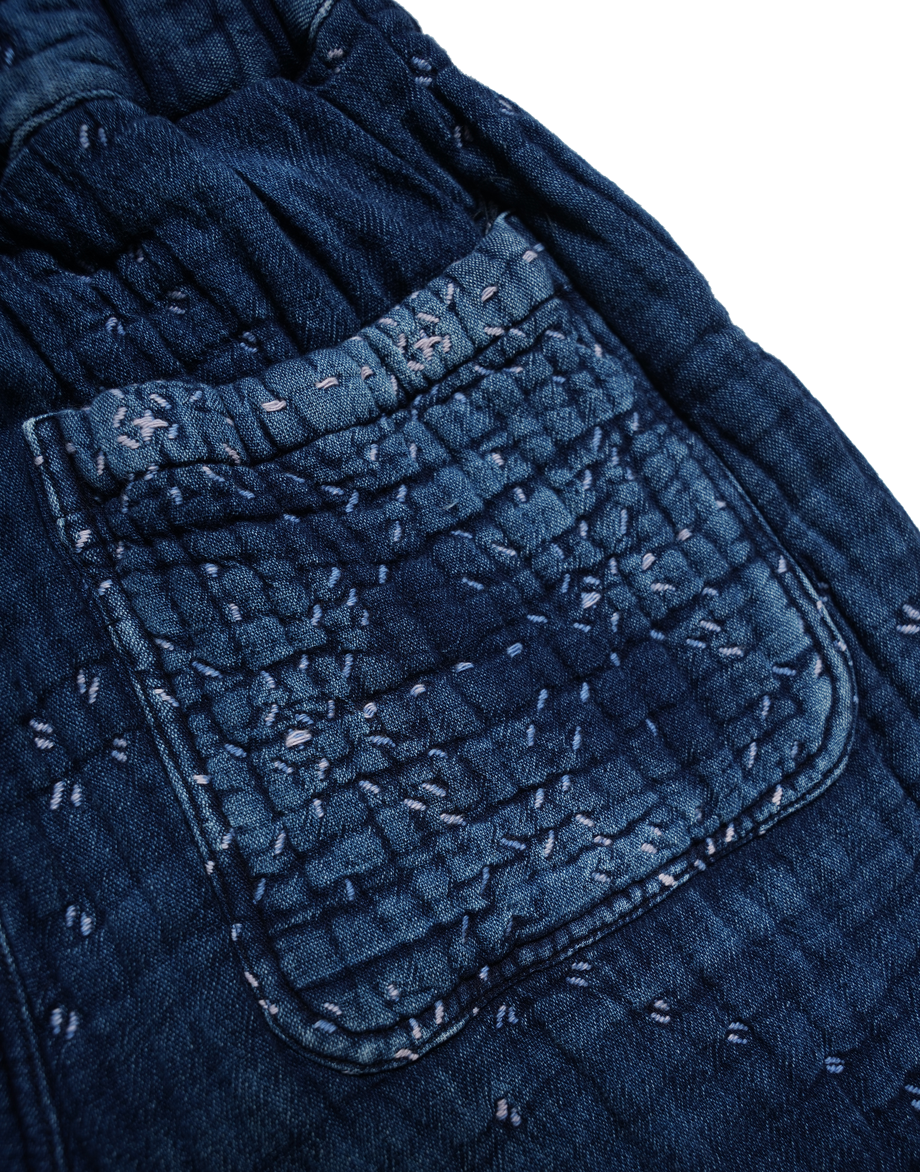 Stuttbuxur - Sashiko Patchwork - Indigo