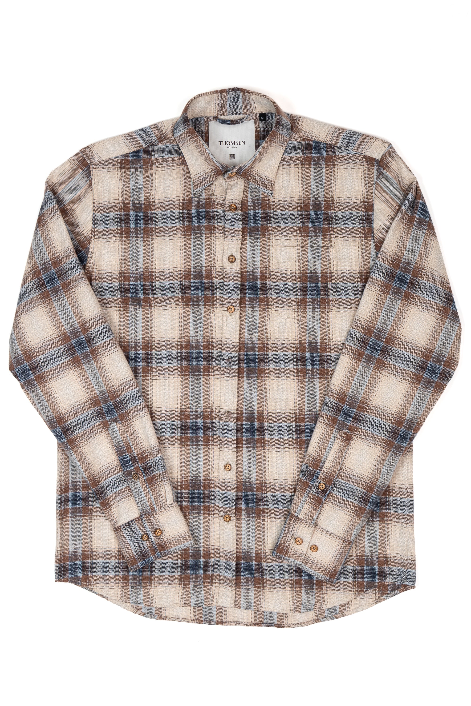 Skyrta - Kári - Brown / Blue Check